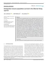 Immigration Ensures Population Survival in the Siberian Flying Squirrel