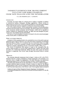 Indirect Evidence for Transcurrent Faulting and Some Examples from New Zealand and the Netherlands N
