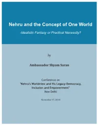 Nehru and the Concept of One World