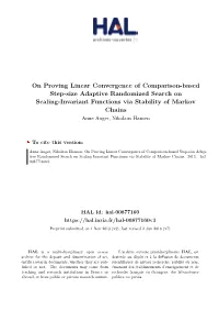 On Proving Linear Convergence of Comparison-Based Step-Size Adaptive Randomized Search on Scaling-Invariant Functions Via Stabil