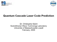 Quantum Cascade Laser Code Prediction