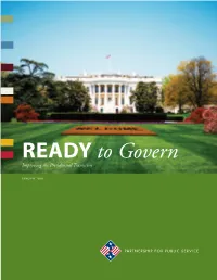 READY to Govern Improving the Presidential Transition