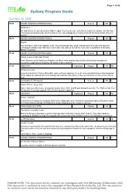 Sydney Program Guide