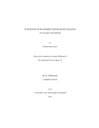 TECHNIQUES for TRANSPARENT PROGRAM SPECIALIZATION in DYNAMIC OPTIMIZERS by S.Subramanya Sastry a Dissertation Submitted in Parti
