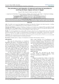The Prevalence and Intensity of External and Internal Parasites in Working Donkeys (Equus Asinus) in Egypt