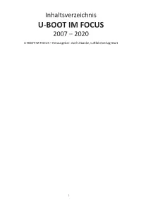 U-Boot Im Focus 2007 – 2020