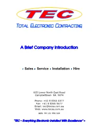 A Brief Company Introduction