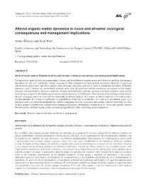Altered Organic Matter Dynamics in Rivers and Streams: Ecological Consequences and Management Implications