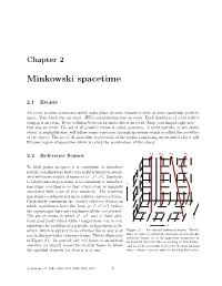 Chapter 2: Minkowski Spacetime