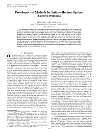 Pseudospectral Methods for Infinite-Horizon Optimal Control