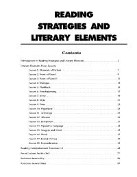 Reading Strategies and Literary Elements