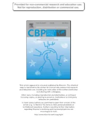 This Article Appeared in a Journal Published by Elsevier. the Attached Copy Is Furnished to the Author for Internal Non-Commerci