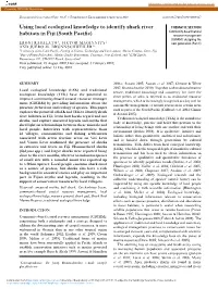 Using Local Ecological Knowledge to Identify Shark River Habitats in Fiji
