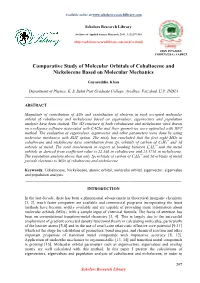 Comparative Study of Molecular Orbitals of Cobaltocene and Nickelocene Based on Molecular Mechanics
