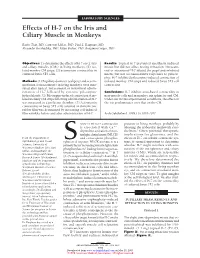 Effects of H-7 on the Iris and Ciliary Muscle in Monkeys