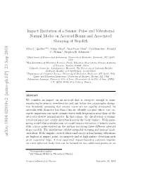 Impact Excitation of a Seismic Pulse and Vibrational Normal Modes on Asteroid Bennu and Associated Slumping of Regolith