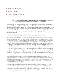 1 This Memo Addresses the Constitutionality of the Democracy