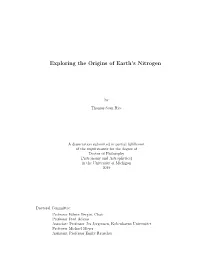 Exploring the Origins of Earth's Nitrogen