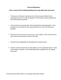 General Disclaimer One Or More of the Following Statements May Affect