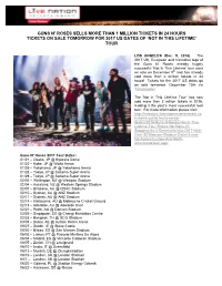 Guns N' Roses Sells More Than 1 Million Tickets in 24