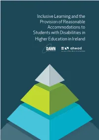 Inclusive Learning and the Provision of Reasonable Accommodations to Students with Disabilities in Higher Education in Ireland