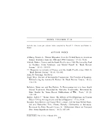Index for Volumes 17-18