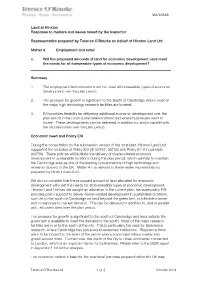 Land at Hinxton Response to Matters and Issues Raised by the Inspector