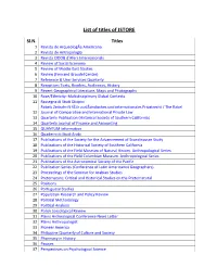 List of Titles of JSTORE