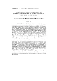 Migration Dynamics and Directional Preferences of Passerine Migrants in Azraq (E Jordan) in Spring 2008