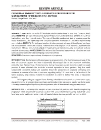 Review Article Caesarean Myomectomy- a Versatile Procedure for Management of Fibroids at C