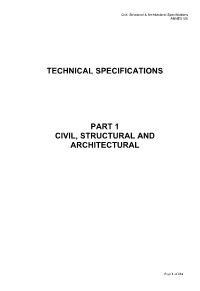 Technical Specifications Part 1 Civil, Structural And