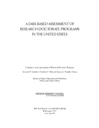 A Data-Based Assessment of Research-Doctorate Programs in the United States