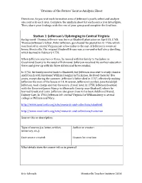 Analysis Sheet