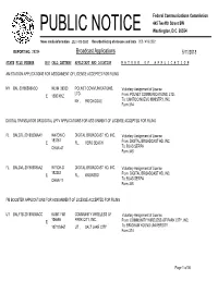 Broadcast Applications 5/11/2018