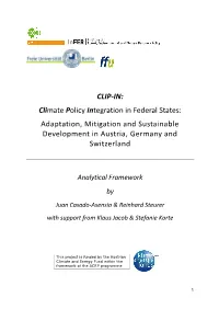 CLIP-IN: Climate Policy Integration in Federal States: Adaptation, Mitigation and Sustainable Development in Austria, Germany and Switzerland