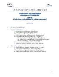 Cooperative Security 2.0
