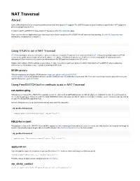 NAT Traversal About