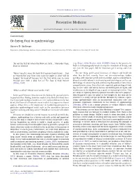 On Being First in Epidemiology
