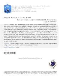 Reverse Auction in Pricing Model by Nagabhushan.S.V, Praveen Kulkarni, Dr.K.N