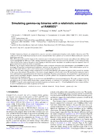 Simulating Gamma-Ray Binaries with a Relativistic Extension of RAMSES? A
