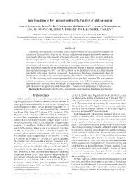 Spin Transition of Fe2+ in Ringwoodite (Mg,Fe)2Sio4 at High Pressures