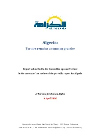 Algeria: Torture Remains a Common Practice