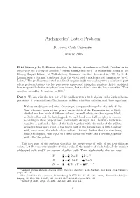 Archimedes' Cattle Problem