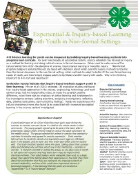 Experiential & Inquiry-Based Learning with Youth in Non-Formal Settings