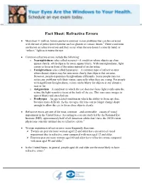 Fact Sheet: Refractive Errors