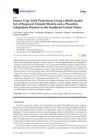 Future Crop Yield Projections Using a Multi-Model Set of Regional Climate Models and a Plausible Adaptation Practice in the Southeast United States