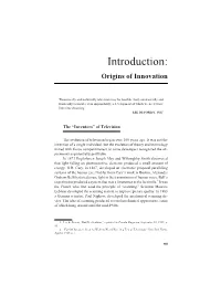 Introduction: Origins of Innovation