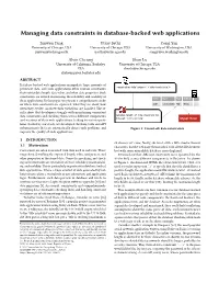 Managing Data Constraints in Database-Backed Web Applications