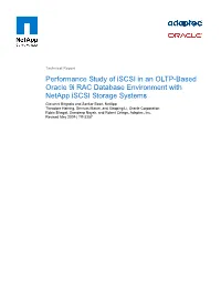Performance Study of Iscsi in an OLTP-Based Oracle 9I RAC