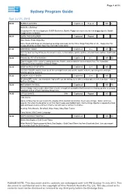 Sydney Program Guide